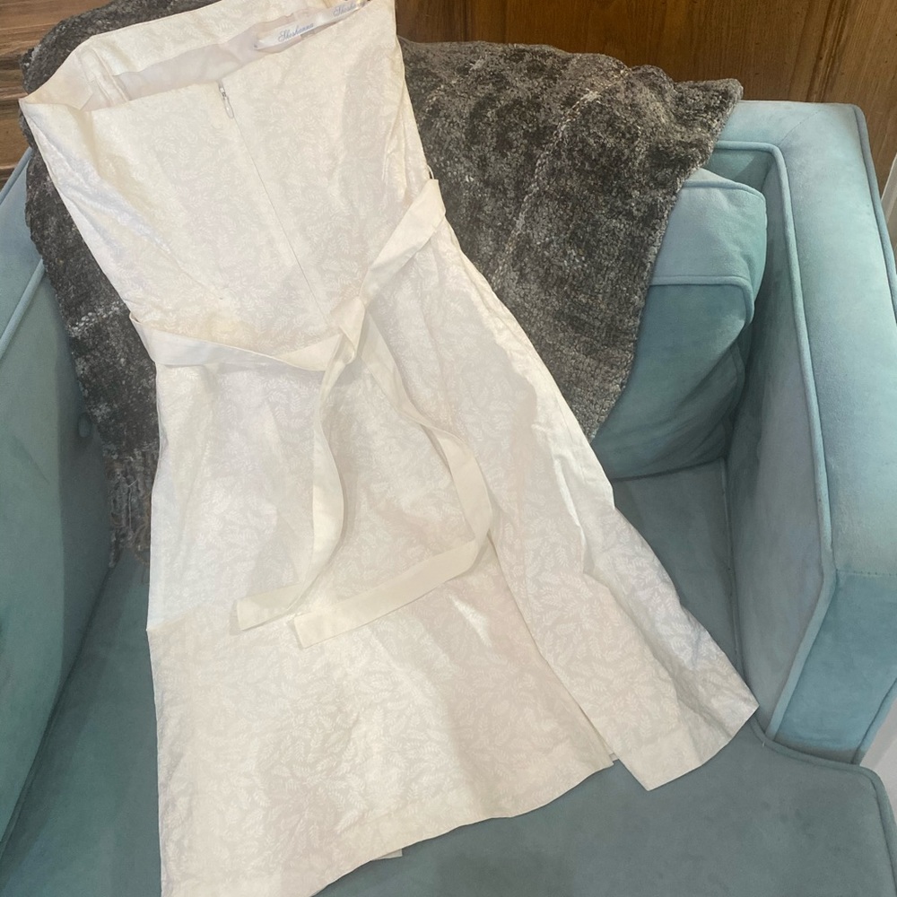 Shoshanna Strapless White Dress Belt 0
